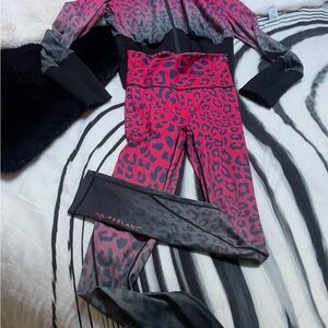 Blanc Noir Pink and Black Leopard Leggings